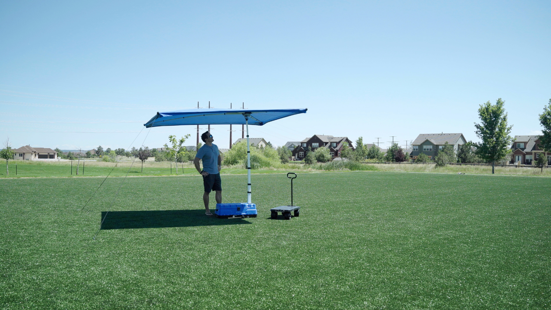 Load video: the shade wagon, portable shade oasis canopy for wherever you go.
